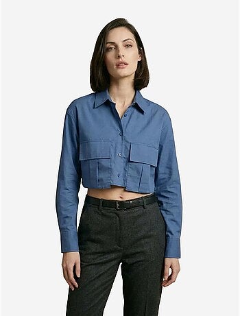 Chemise courte en popeline de coton my fashion