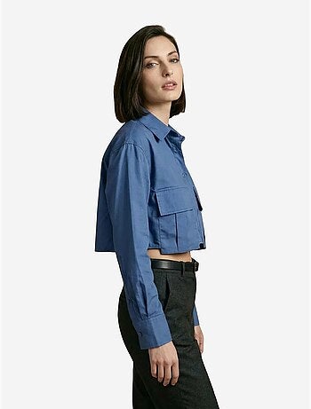 Chemise courte en popeline de coton my fashion