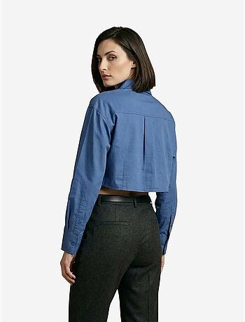 Chemise courte en popeline de coton my fashion