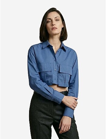 Chemise courte en popeline de coton my fashion