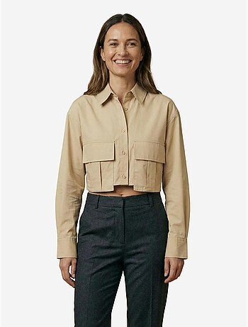 Chemise courte en popeline de coton my fashion
