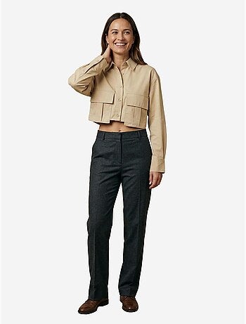 Chemise courte en popeline de coton my fashion