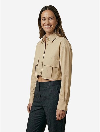 Chemise courte en popeline de coton my fashion