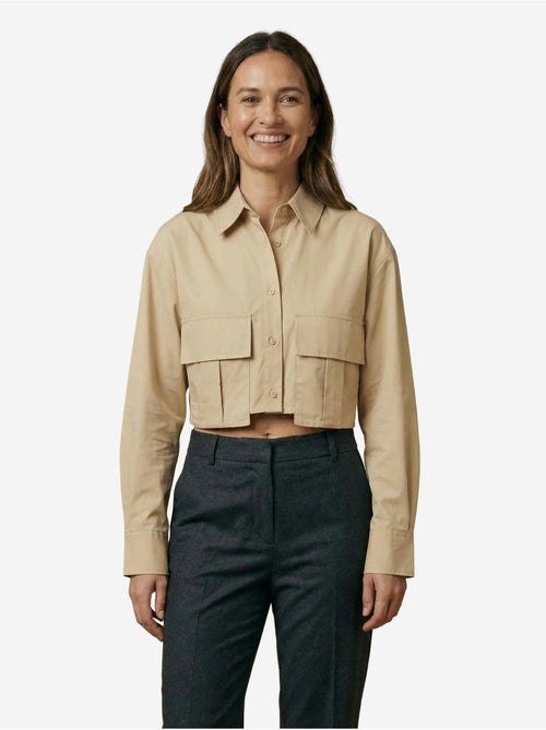 Chemise courte en popeline de coton my fashion - Kiabi Chemise courte en popeline de coton my fashion - Kiabi