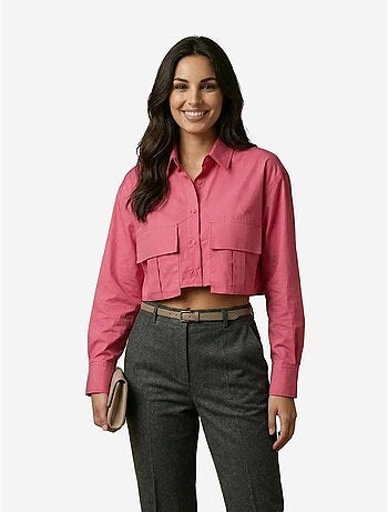 Chemise courte en popeline de coton my fashion