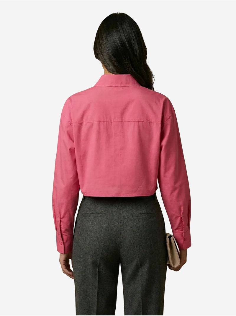 Chemise courte en popeline de coton my fashion Magenta - Kiabi