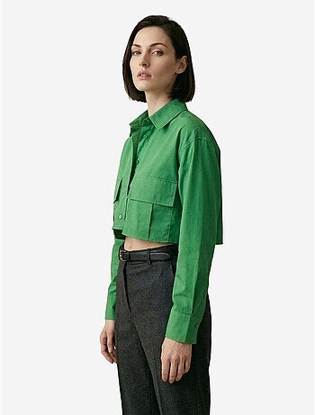 Chemise courte en popeline de coton my fashion