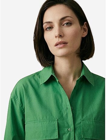 Chemise courte en popeline de coton my fashion