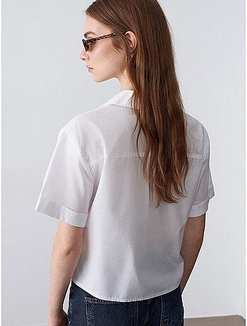 Chemise courte en popeline de coton pour femme dilvin
