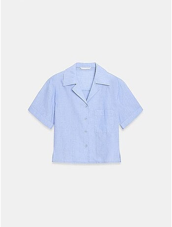 Chemise courte en popeline de coton pour femme dilvin