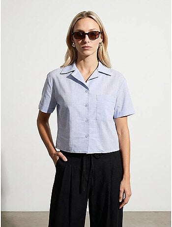 Chemise courte en popeline de coton pour femme dilvin