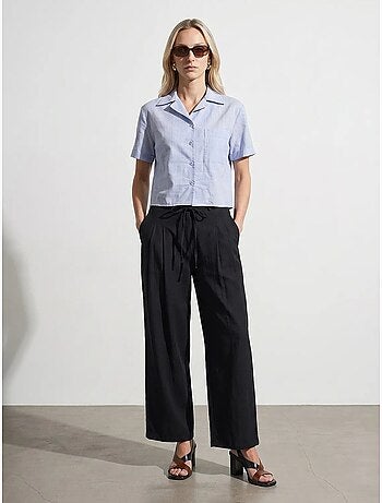 Chemise courte en popeline de coton pour femme dilvin