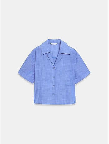 Chemise courte en popeline de coton pour femme dilvin
