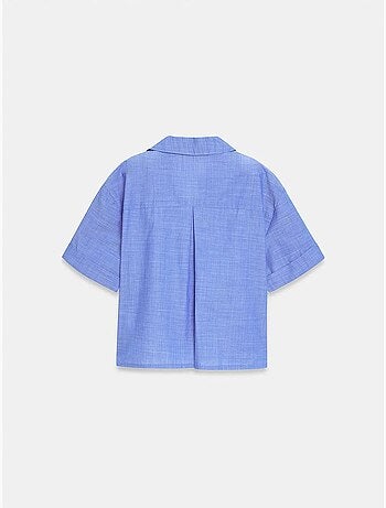 Chemise courte en popeline de coton pour femme dilvin