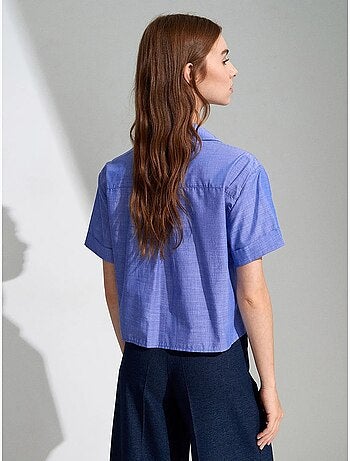Chemise courte en popeline de coton pour femme dilvin