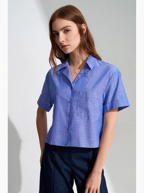 Chemise courte en popeline de coton pour femme dilvin - Kiabi Chemise courte en popeline de coton pour femme dilvin - Kiabi