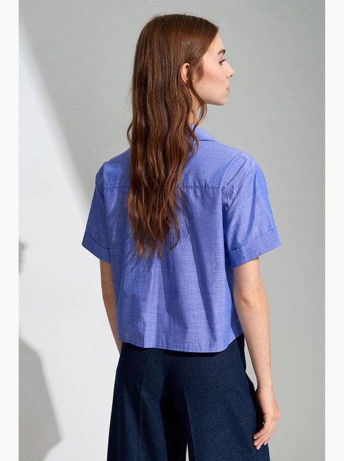 Chemise courte en popeline de coton pour femme dilvin - Kiabi Chemise courte en popeline de coton pour femme dilvin - Kiabi