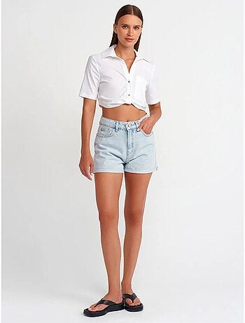 Chemise courte en popeline femme dilvin