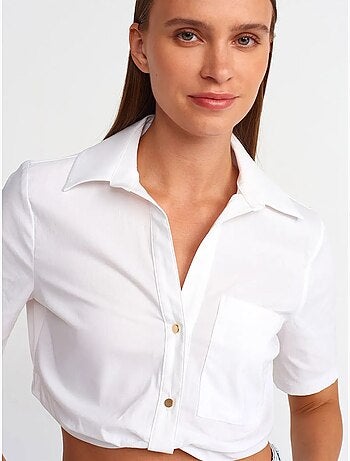 Chemise courte en popeline femme dilvin