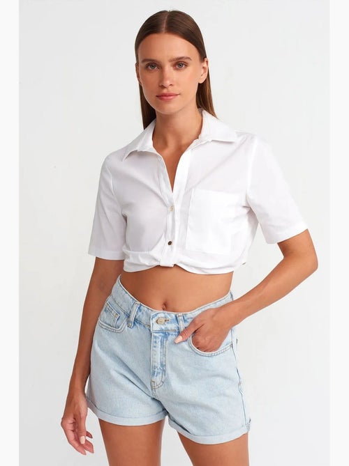 Chemise courte en popeline femme dilvin - Kiabi Chemise courte en popeline femme dilvin - Kiabi