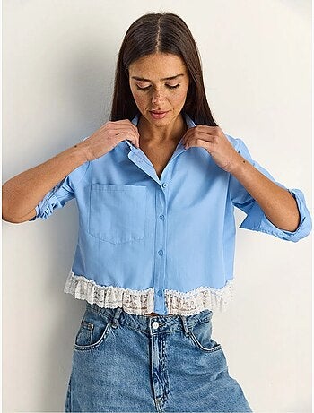 Chemise courte en popeline femme lucci