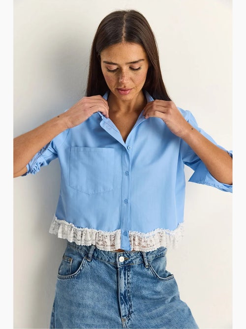 Chemise courte en popeline femme lucci - Kiabi Chemise courte en popeline femme lucci - Kiabi