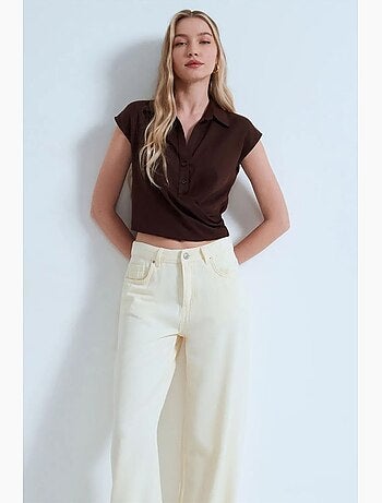 Chemise courte en popeline lyocell dilvin