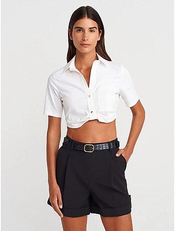 Chemise courte en popeline pour femme dilvin