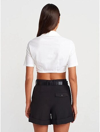 Chemise courte en popeline pour femme dilvin