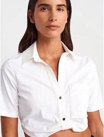 Chemise courte en popeline pour femme dilvin