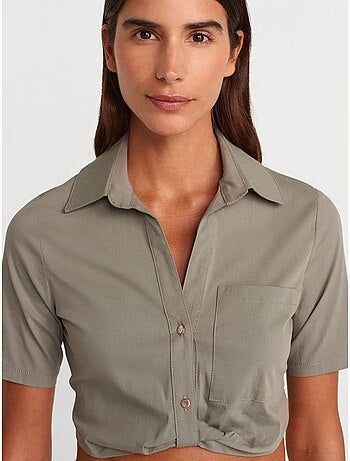 Chemise courte en popeline pour femme dilvin