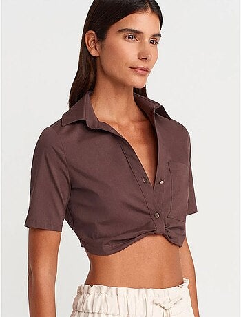 Chemise courte en popeline pour femme dilvin