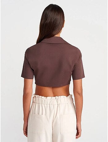 Chemise courte en popeline pour femme dilvin