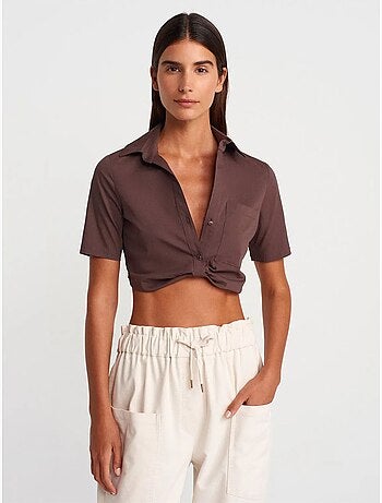 Chemise courte en popeline pour femme dilvin
