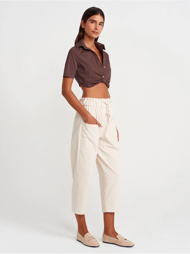 Chemise courte en popeline pour femme dilvin Marron chocolat - Kiabi