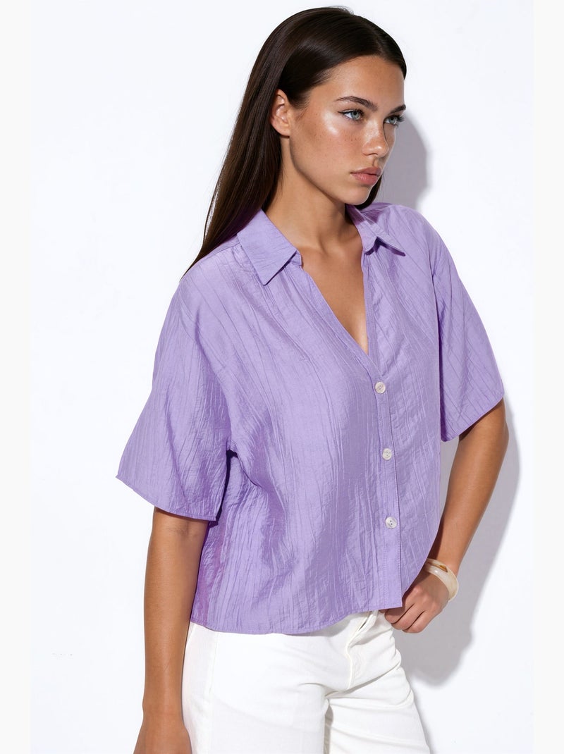 Chemise courte femme coupe décontractée busem Lavande - Kiabi