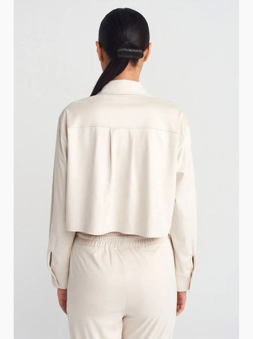 Chemise courte femme en suédine à boutons dilvin - Kiabi Chemise courte femme en suédine à boutons dilvin - Kiabi