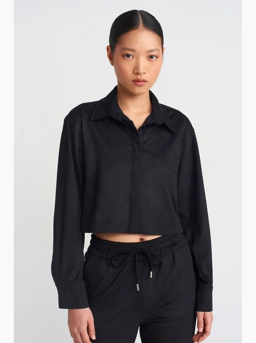Chemise courte femme en suédine à boutons dilvin - Kiabi Chemise courte femme en suédine à boutons dilvin - Kiabi