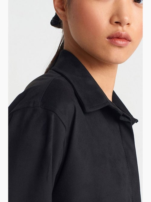 Chemise courte femme en suédine à boutons dilvin - Kiabi Chemise courte femme en suédine à boutons dilvin - Kiabi