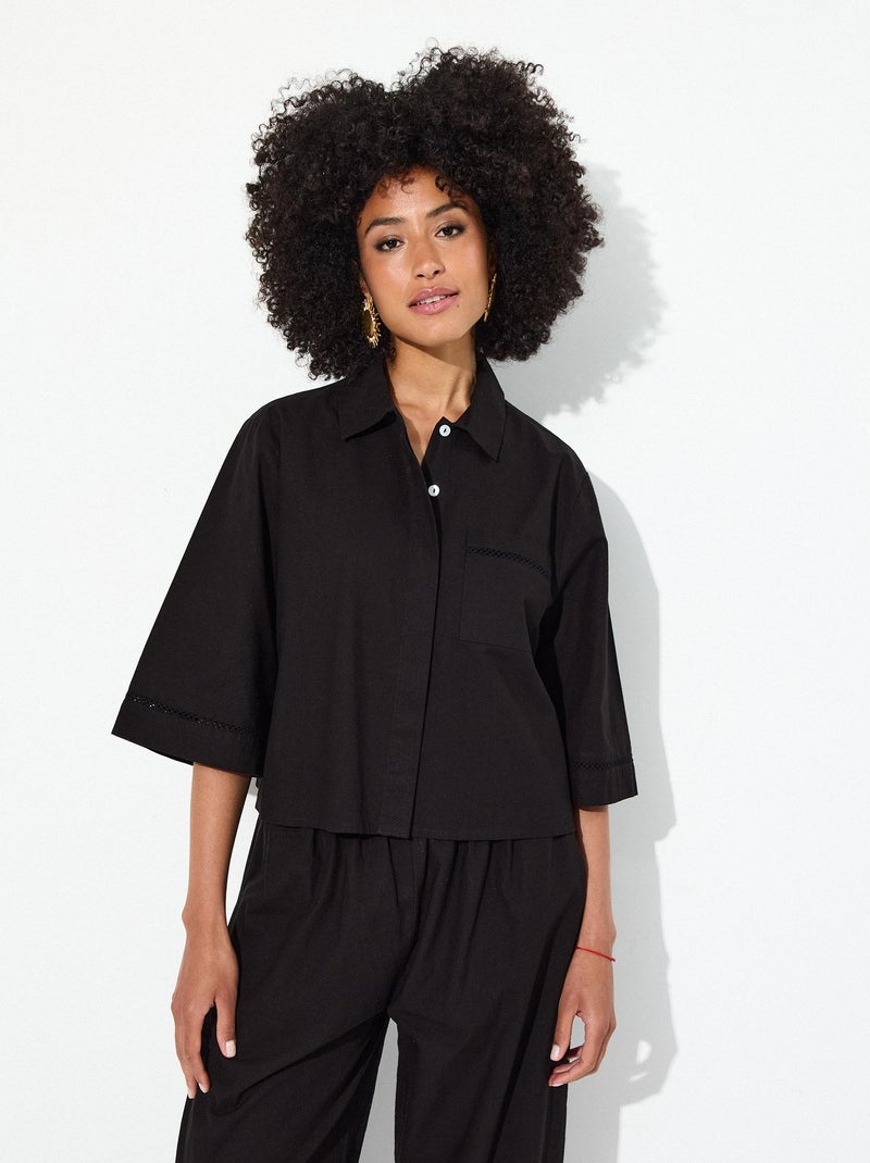 Chemise courte MO Fashion Noir - Kiabi