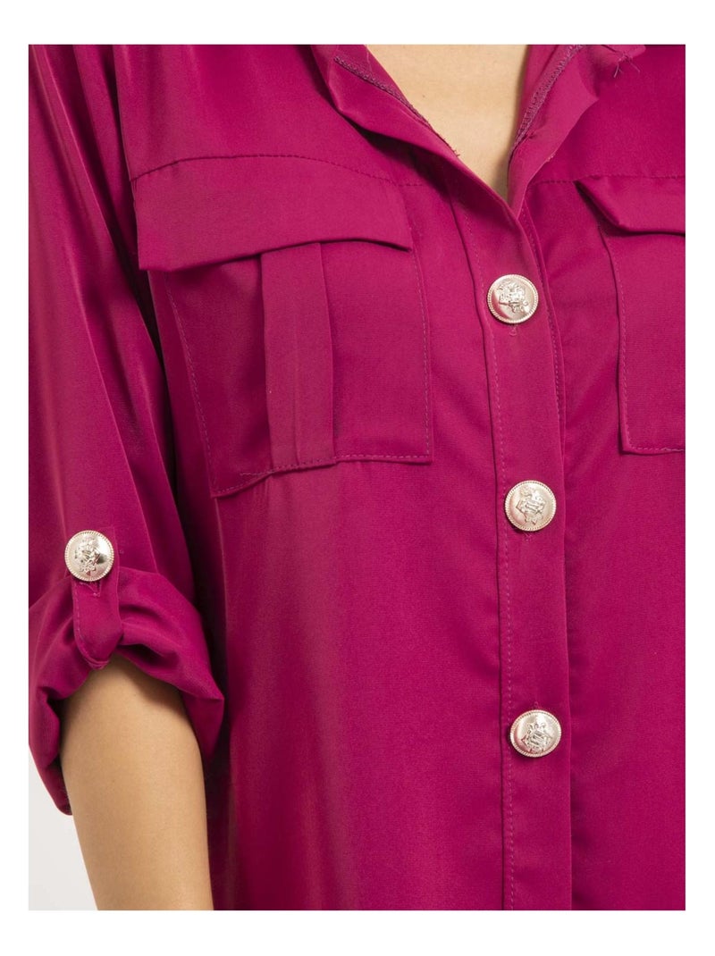 Chemise courte ORELIE Violet - Kiabi