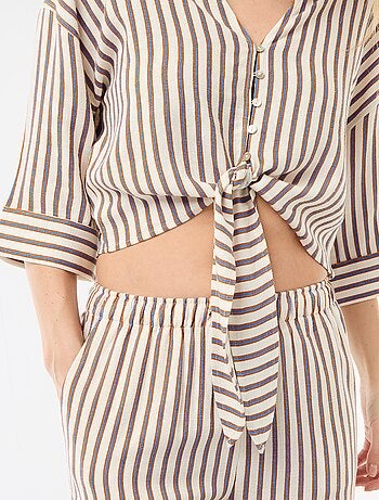 Chemise courte oversize nouée