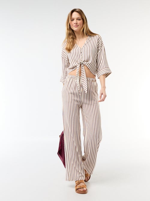 Chemise courte oversize nouée - Kiabi