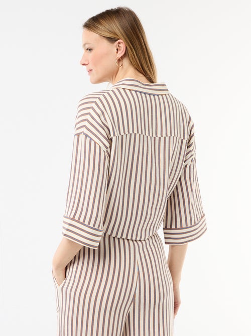 Chemise courte oversize nouée - Kiabi
