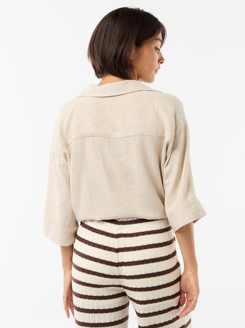 Chemise courte oversize nouée - Kiabi