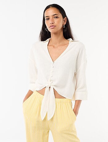 Chemise courte oversize nouée