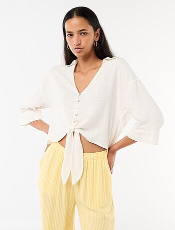 Chemise courte oversize nouée