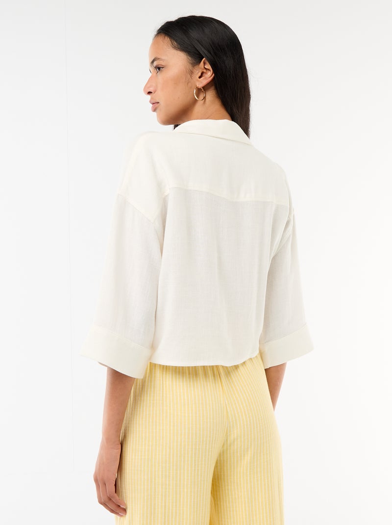 Chemise courte oversize nouée Blanc - Kiabi