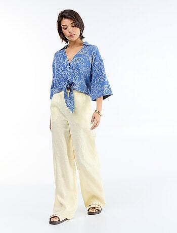 Chemise courte oversize nouée