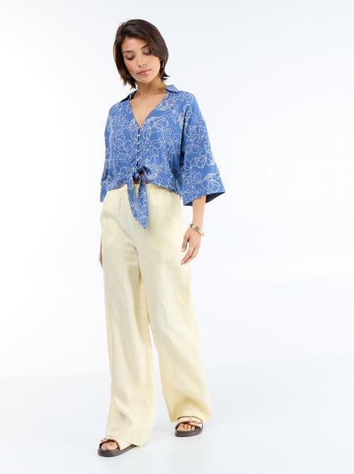 Chemise courte oversize nouée - Kiabi